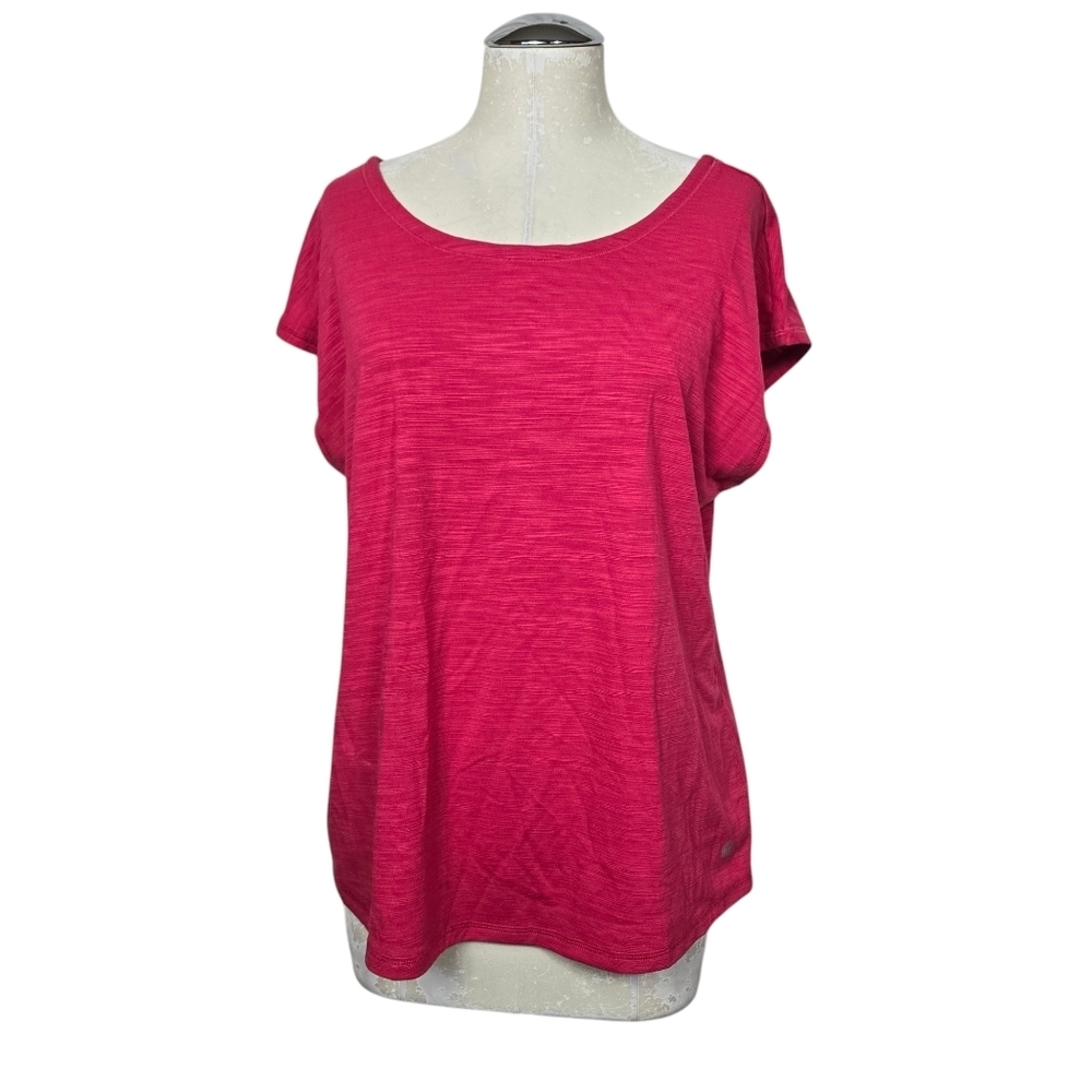 T By Talbots Pink Back Criss Cross Short Sleeves T Shirt L